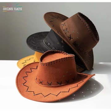 Cowboy  bőrhatású kalap több színben 