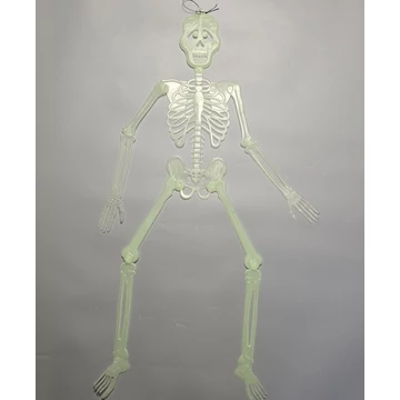 Világító csontváz dekoráció – foszforeszkáló, függeszthető Halloween dísz