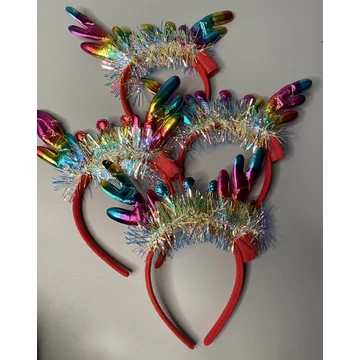 Metál sok színű  rénszarvas fejpánt Led világítással