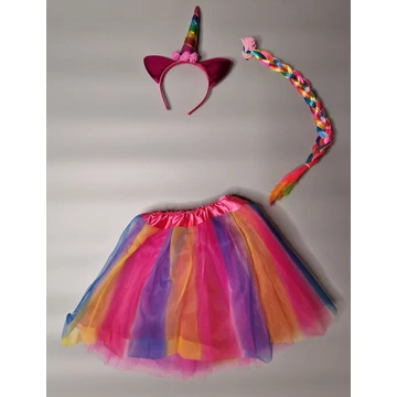 Unikornis  szoknyás,  hajas jelmez szett 