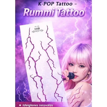 K-POP Tattoo – Lila Villám Mintás Ideiglenes Tetoválás | K-POP kiegészítő