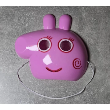 Peppa malac ihlette rózsaszín műanyag maszk gyerekeknek – gumis rögzítéssel