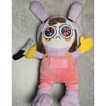 The Amazing Digital Circus – Jax Bunny plüssfigura rózsaszín overálban (30 cm)