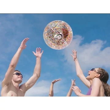 Csillámos strandlabda – színes glitterekkel