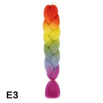 Kanekalon fonható póthaj – E3 szivárvány színátmenetes (piros-sárga-zöld-kék-rózsaszín)
