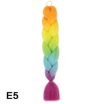 Kanekalon fonható póthaj – E5 szivárványos (narancs-sárga-zöld-kék-lila-pink)