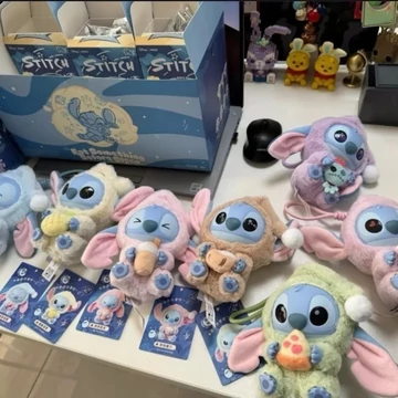 Plüss Stitch baba  Labubu kivitel – meglepetésdobozos figura (6 féle)