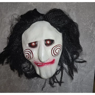 Fűrész Billy bábu maszk – horror maszk Halloweenre