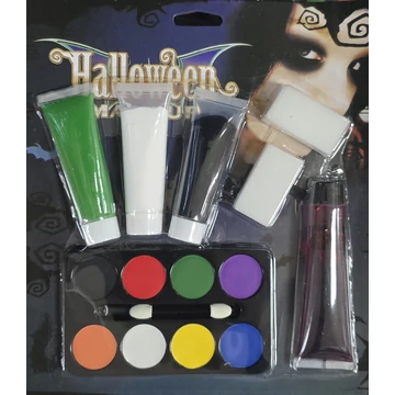 Halloween Smink Szett – Komplett Horror Arcfesték és Művér Készlet