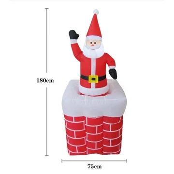 Óriás Felfújható Mikulás Kéményben – 180 cm Magas LED Dekoráció Óriás Felfújható Mikulás Kéményben – 180 cm Magas LED Dekoráció