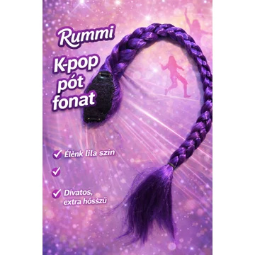 Rummi K-pop pót fonat – Lila, csatos hajkiegészítő