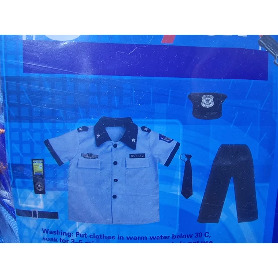 Rendőr jelmez  világoskék  sapkával,kiegészítőkkel 