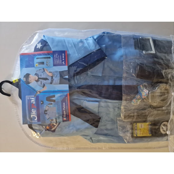 Rendőr jelmez  világoskék  sapkával,kiegészítőkkel 