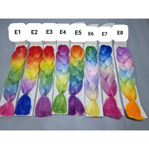 Ötszínű  Kanekalon ombre hajak  újdonság! E1,E2,E3,E4,E5,E6,E7,E8,