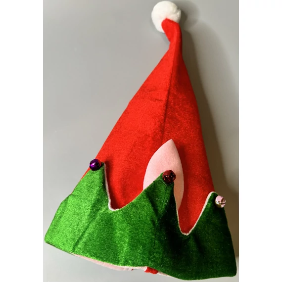 Mikulás sapka manófüllel csengőkkel