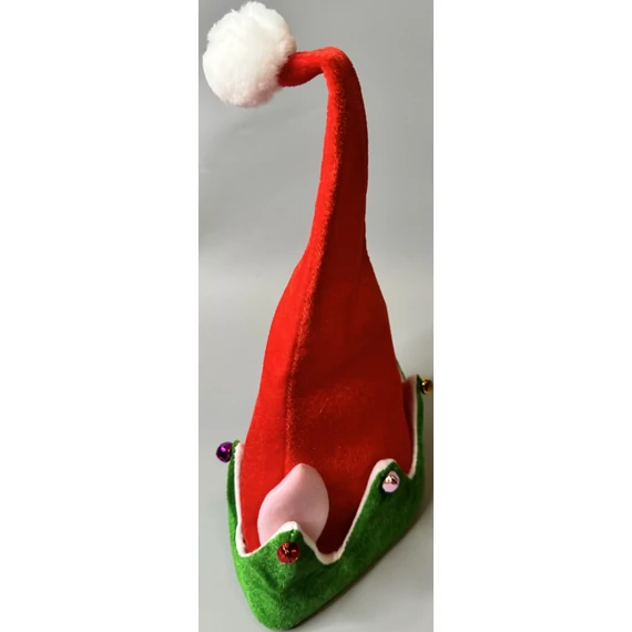 Mikulás sapka manófüllel csengőkkel