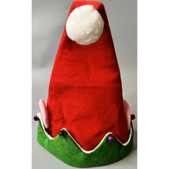 Mikulás sapka manófüllel csengőkkel