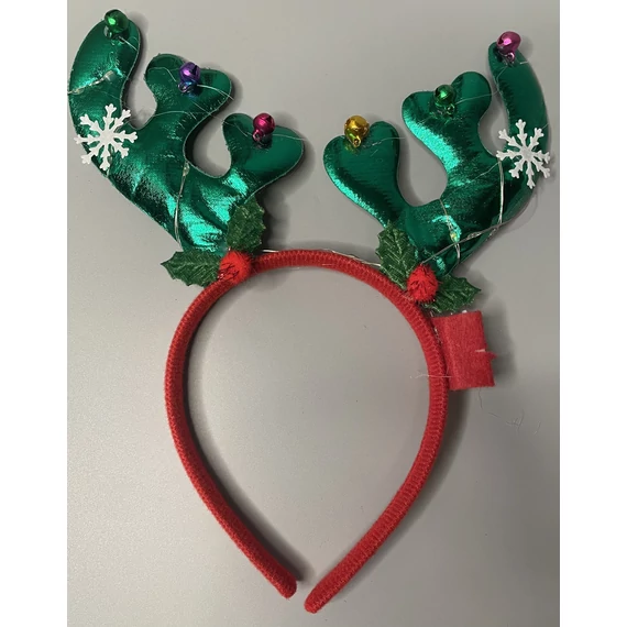 Rénszarvas metálszínű fejpánt led világítással