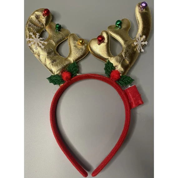 Rénszarvas metálszínű fejpánt led világítással