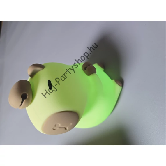 Capybara színváltós éjjeli lámpa – ütésre aktiválódó, USB-s