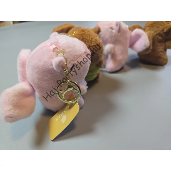 Felhúzható mozgó szárnyú Capybara kulcstartó – barna / rózsaszín