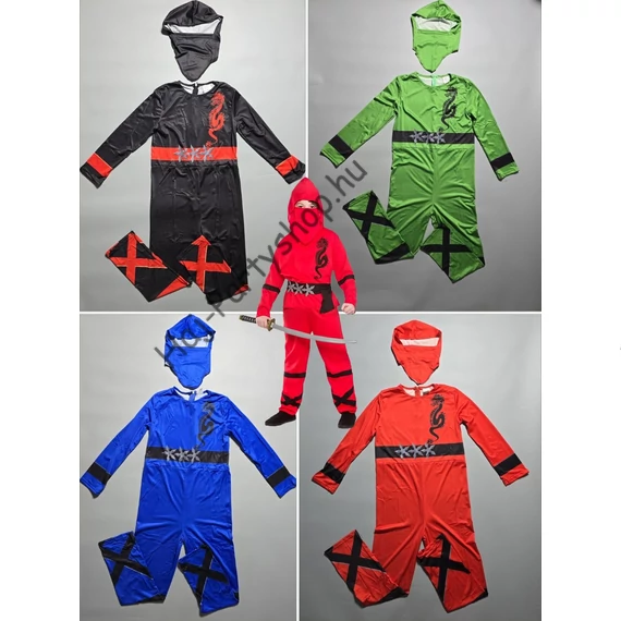 Gyerek Ninja jelmez – Ninjago ihlette – 4 színben – S/M/L