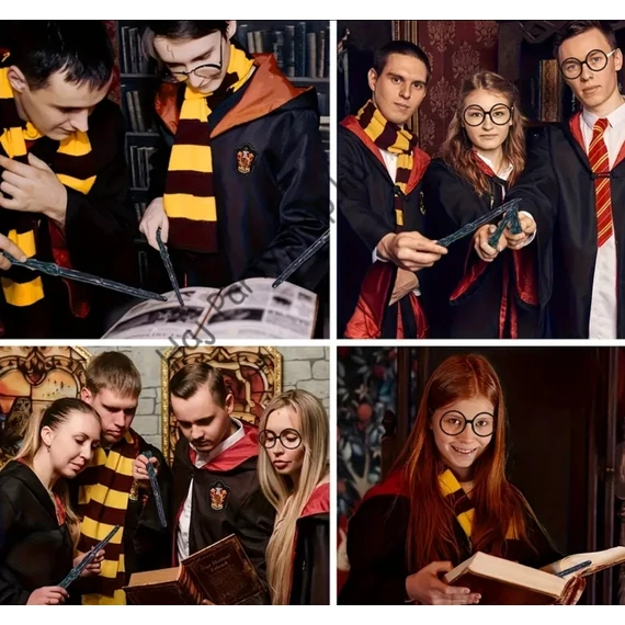 Harry Potter jelmez szett – köpeny, varázspálca, sál, nyakkendő és szemüveg (4 stílus)