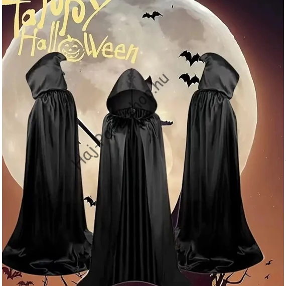 Fekete  Köpeny Kapucnival – Gyerek és Felnőtt Méretben 