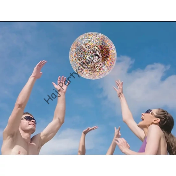 Csillámos strandlabda – színes glitterekkel