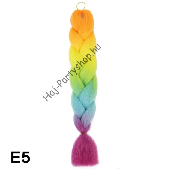 Kanekalon fonható póthaj – E5 szivárványos (narancs-sárga-zöld-kék-lila-pink)