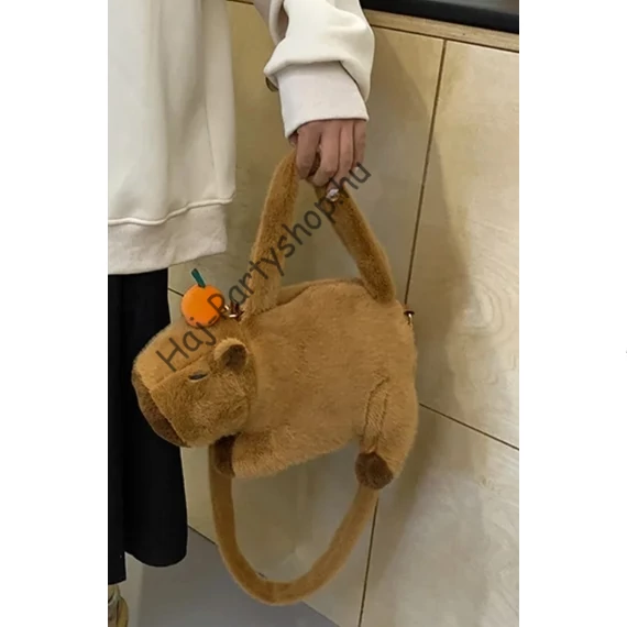 Capybara Plüss Hátizsák Narancsos Fejdísszel – Többféle Hordási Mód