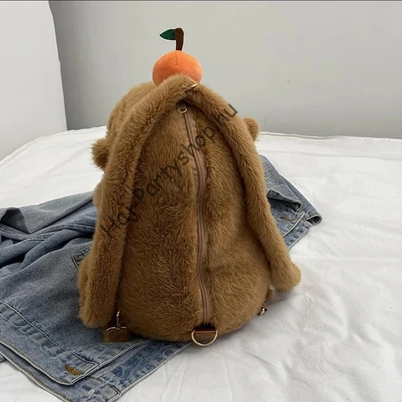 Capybara Plüss Hátizsák Narancsos Fejdísszel – Többféle Hordási Mód