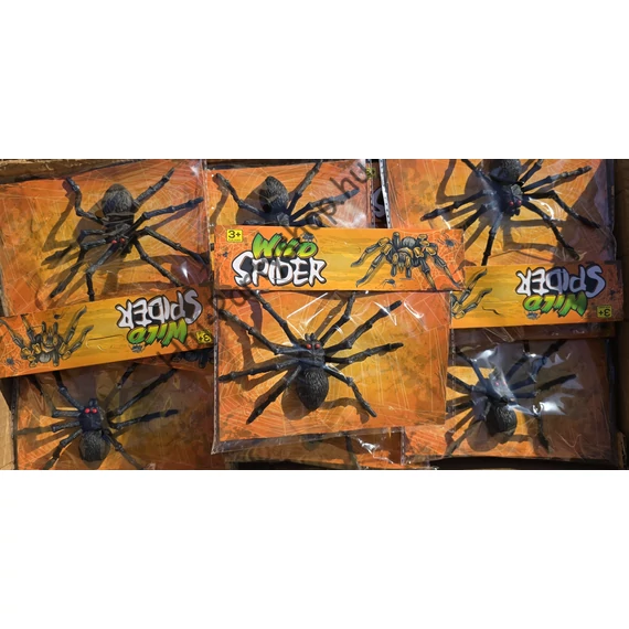 Halloween műpók dekoráció – fekete, piros szemekkel