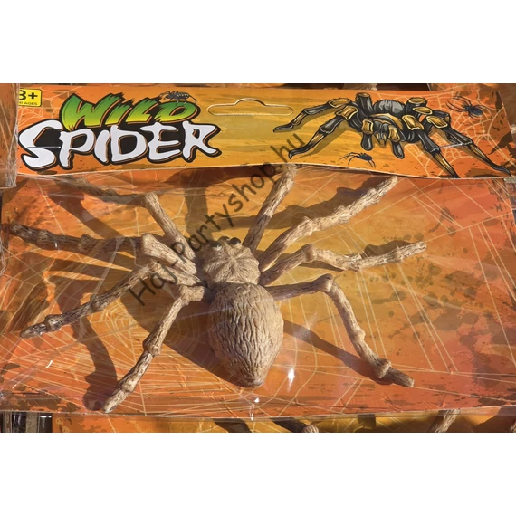 Halloween műpók dekoráció – barna, fekete szemekkel