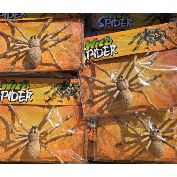 Halloween műpók dekoráció – barna, fekete szemekkel