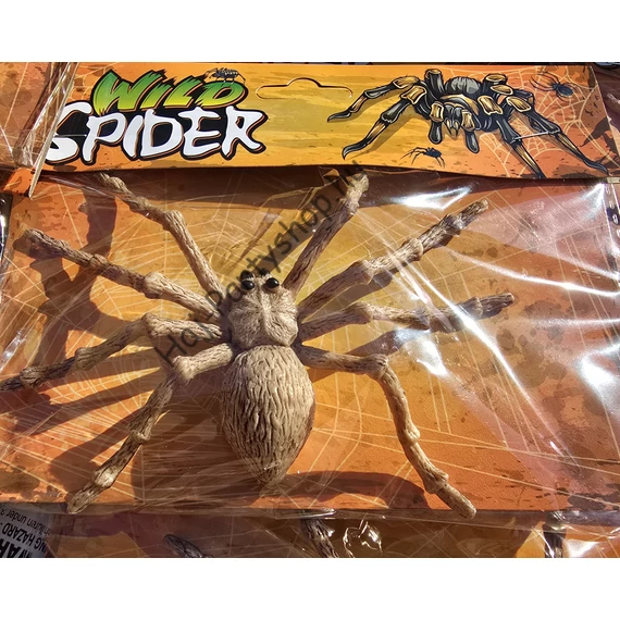 Halloween műpók dekoráció – barna, fekete szemekkel