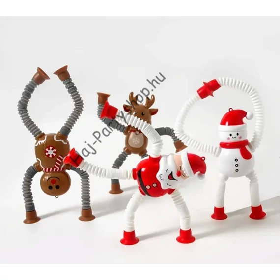 Flexibilis Karácsonyi Figura Szett – Tapadókorongos, Mozgatható Játék/Dekoráció