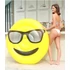 Kép 2/8 - Óriási Emoji Ülőmatrac – Vidám felfújható karikás matrac nyárra (150 cm