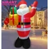 Kép 3/5 - Felfújható Mikulás ajándékkal, világítással – kültéri karácsonyi dekoráció (180 cm)